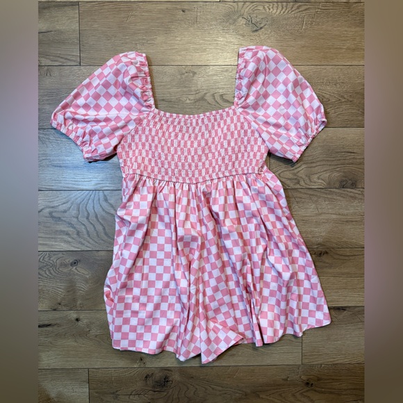 Pink Checkered romper - Picture 3 of 3
